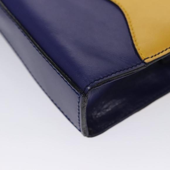 CELINE Chain Shoulder Bag Leather Multicolor Gold Auth BD096A - Picture 15 of 16